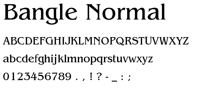 Bangle Normal font